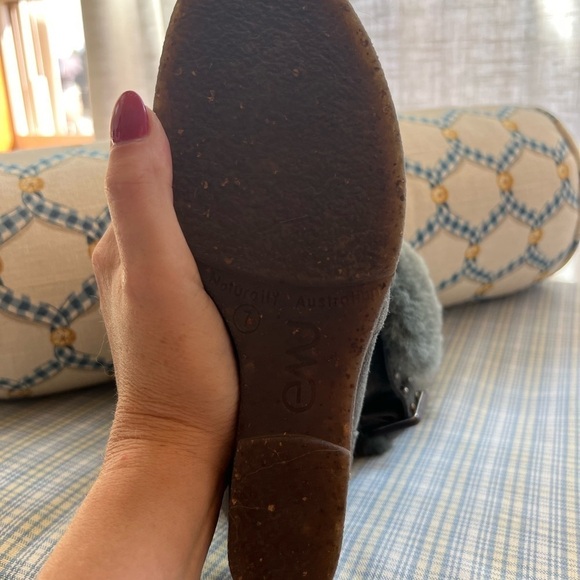 New Emu Australia Heighton Gray Suede & Shearling Boots Size 7 Water Resistant - Picture 5 of 6